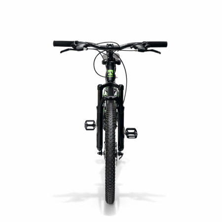 Bicicletă Caraiman, roți 24 sau 26 inch, cu dublă suspensie, frâne pe disc, negru cu verde [6]