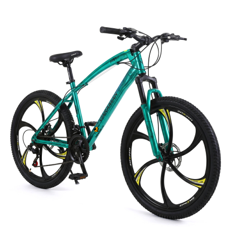 Biciclete - Bicicletă Caraiman, roți 26 inch, cadru oțel, frâne pe disc, turcoaz, BC123