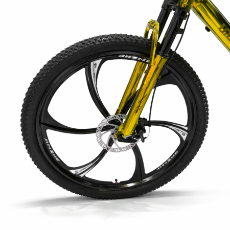 Biciclete - Bicicletă Caraiman, roți 26 inch, cadru oțel, frâne pe disc, aurie, BC124