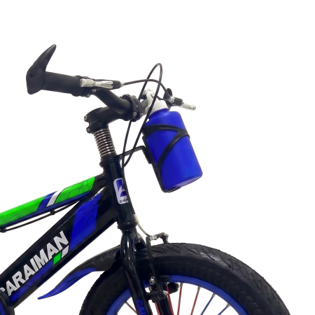 Biciclete - Bicicletă copii Caraiman 12 / 14 / 16 inch, cu roți ajutătoare, bidon apă, albastră