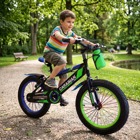 Biciclete - Bicicletă copii Caraiman, roți 18 / 20 inch, cu bidon apă, verde