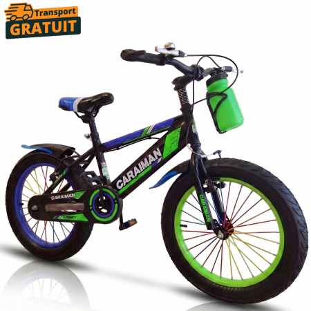 Biciclete - Bicicletă copii Caraiman, roți 18 / 20 inch, cu bidon apă, verde