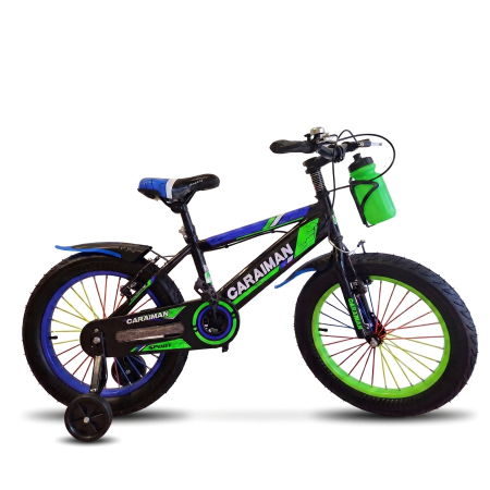 Biciclete - Bicicletă copii Caraiman 12 / 14 / 16 inch, cu roți ajutătoare, bidon apă, verde
