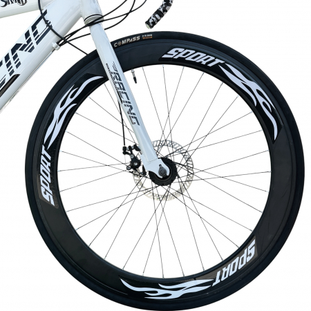 Biciclete - Bicicletă Cursieră New Speed Racing, roți 700C 28 inch, 21 viteze, cadru oțel, frâne pe disc, NS73