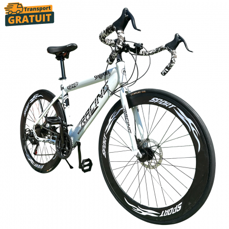 Biciclete - Bicicletă Cursieră New Speed Racing, roți 700C 28 inch, 21 viteze, cadru oțel, frâne pe disc, NS73