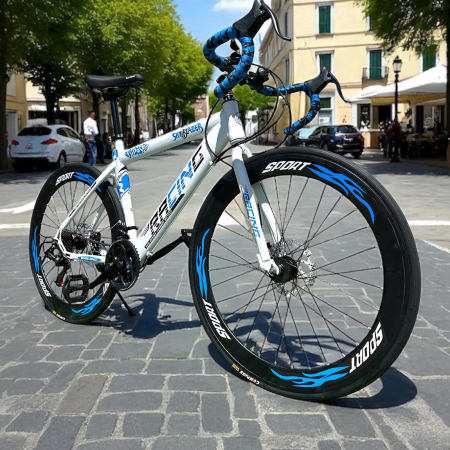 Bicicletă Cursieră New Speed Racing, roți 700C 28 inch, 21 viteze, cadru oțel, frâne pe disc, NS74 [8]