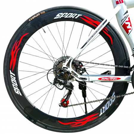 Biciclete - Bicicletă Cursieră New Speed Racing, roți 700C 28 inch, 21 viteze, cadru oțel, frâne pe disc, NS76