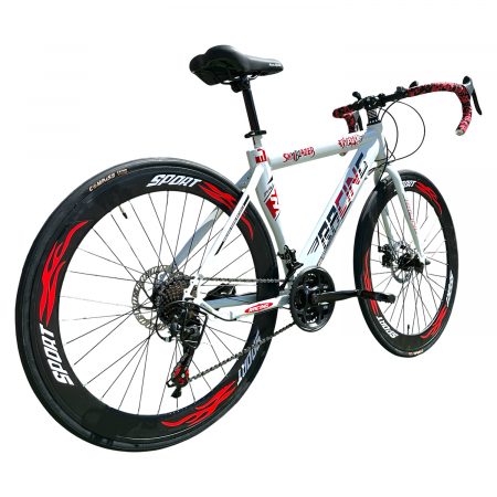 Biciclete - Bicicletă Cursieră New Speed Racing, roți 700C 28 inch, 21 viteze, cadru oțel, frâne pe disc, NS76