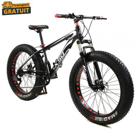Biciclete - Bicicletă FatBike New Speed, roți 26 inch, 21 viteze, cadru oțel, frâne pe disc, NS77