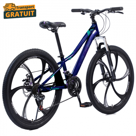 Biciclete - Bicicletă Fuger by Caraiman, roți 26 inch, cadru oțel, frâne pe disc, cameleon, BC58