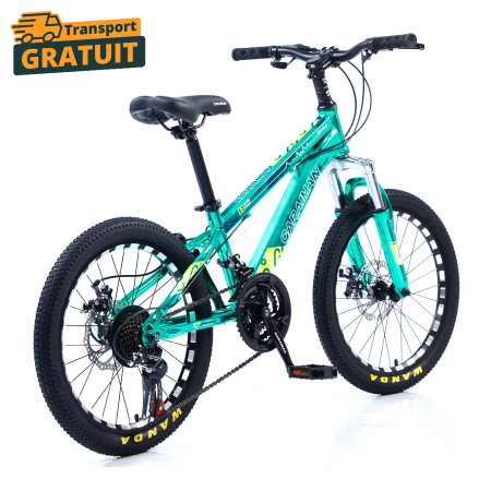 Biciclete - Bicicletă Caraiman, roți 24 inch, cadru oțel, frâne pe disc, turcoaz, BC92