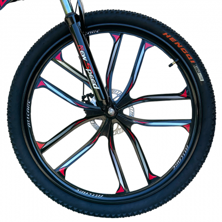 Biciclete - Bicicletă MTB New Speed, roți 24 sau 26 inch, 21 viteze, cadru oțel, frâne pe disc, NS57