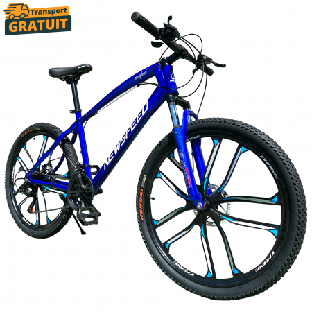Biciclete - Bicicletă MTB New Speed, roți 24 sau 26 inch, 21 viteze, cadru oțel, frâne pe disc, NS61