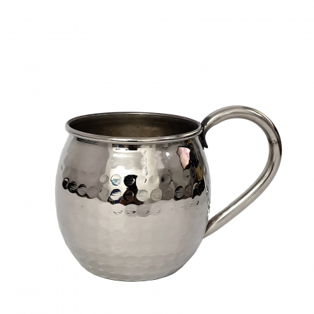 Produse din cupru - Cană din cupru alb gravată lucrată manual 360 ml CTR46