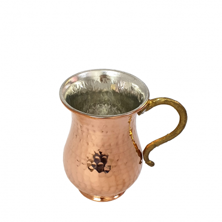 Produse din cupru - Cană din cupru gravată lucrată manual 300 ml CTR47