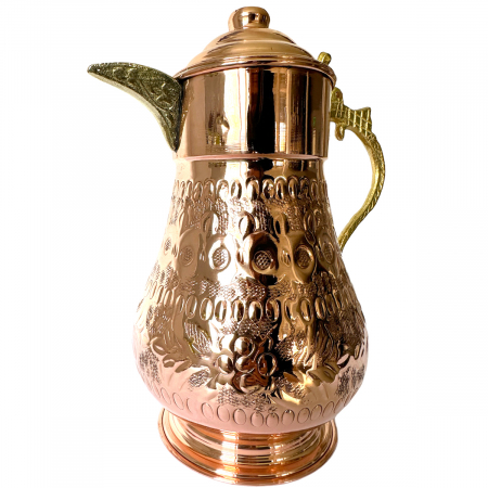 Carafă din cupru cu capac gravată 2000 ml CTR69 [5]