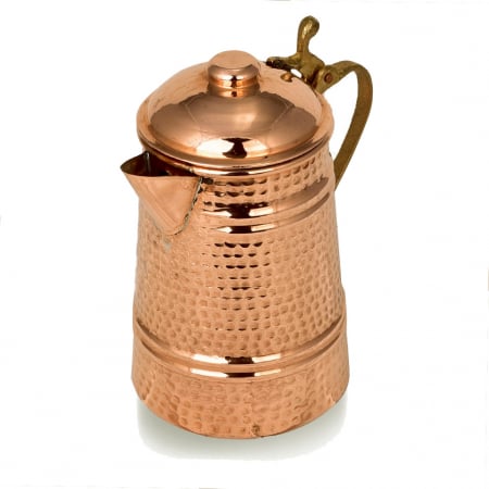 Produse din cupru - Carafă din cupru cu capac lucrata manual 900 ml CTR28
