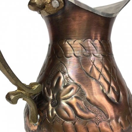 Carafă gravată manual din cupru antichizat 1100 ml CTR05 [7]