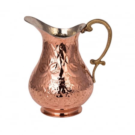 Produse din cupru - Carafă din cupru gravată manual 1100 ml CTR65
