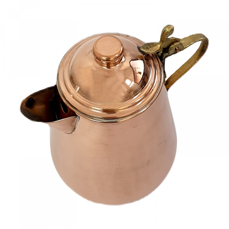 Produse din cupru - Carafă rotundă din cupru cu capac lucrata manual 1250 ml CTR30