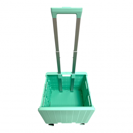 Cărucior pliabil tip troler, 4 roți, 38x35x35 cm, turcoaz, CTT04 [2]