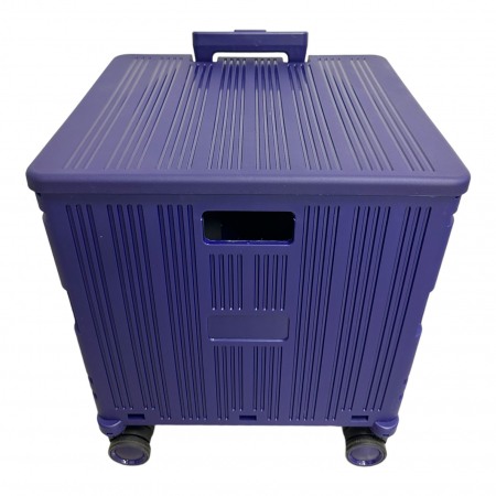 Cărucior pliabil tip troler, 4 roți, 38x35x35 cm, bleumarin, CTT02 [3]