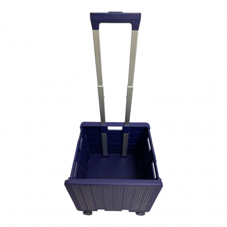 Cărucior pliabil tip troler, 4 roți, 38x35x35 cm, bleumarin, CTT02 [2]