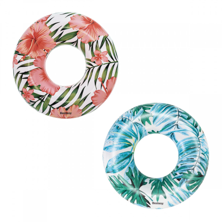 Gonflabile și plajă - Colac înot gonflabil Bestway tropical diametru 119 cm