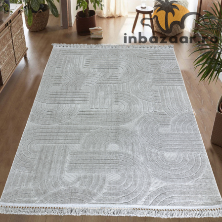 Covoare tradiționale - Covor 3D în relief acolade 678G diverse mărimi Gri