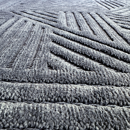 Covoare tradiționale - Covor 3D în relief geometric 692A diverse mărimi Antracit