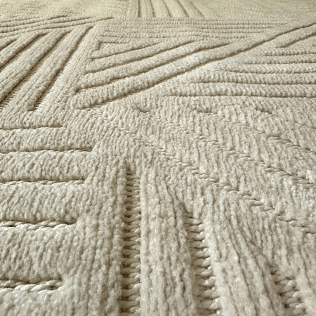 Covoare tradiționale - Covor 3D în relief geometric 692B diverse mărimi Crem