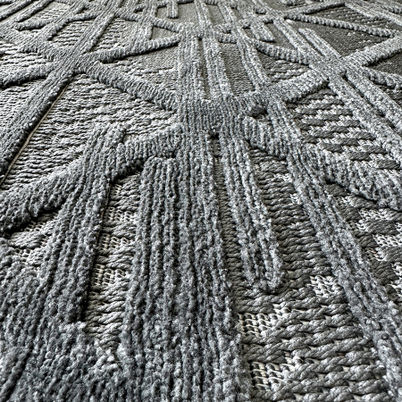 Covoare tradiționale - Covor 3D în relief zigzag 036A diverse mărimi Antracit