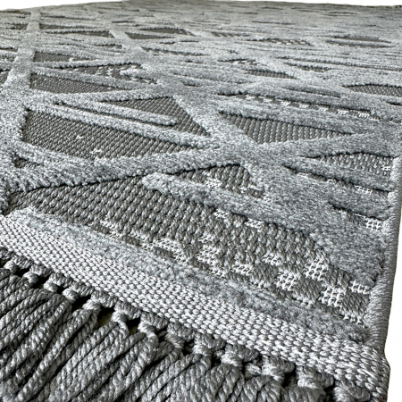 Covoare tradiționale - Covor 3D în relief zigzag 036A diverse mărimi Antracit