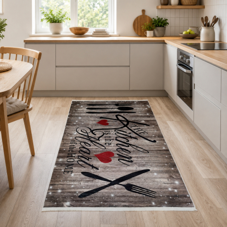 Covoare bucătărie - Covor bucătărie antiderapant, Kitchen Love, mai multe dimensiuni
