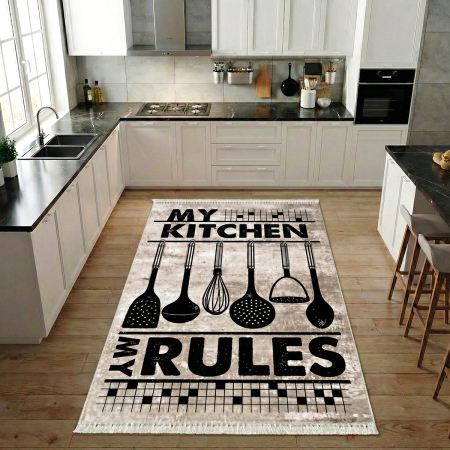 Covoare antiderapante - Covor bucătărie antiderapant, My Kitchen Rules, mai multe dimensiuni