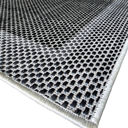 Covor cameră antiderapant, cu Aspect de Sisal, Țesătură plată, Gri Închis, diverse dimensiuni [5]