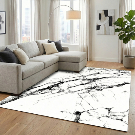 Covoare antiderapante - Covor cameră antiderapant, model marmură, mai multe dimensiuni