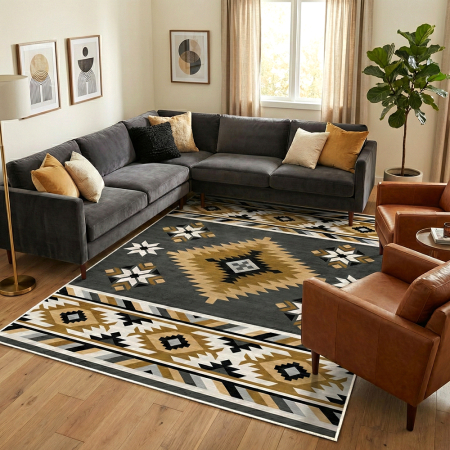 Covoare antiderapante - Covor cameră antiderapant, Stil Boho-Chic, mai multe dimensiuni