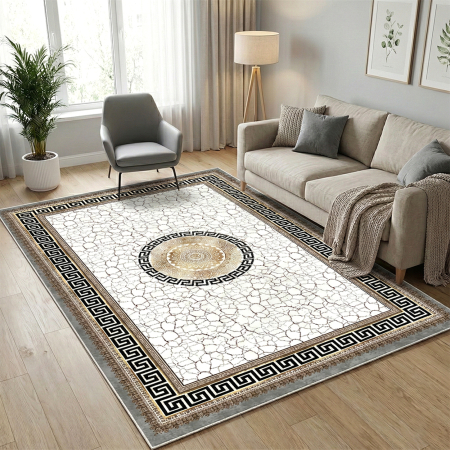 Covoare antiderapante - Covor cameră antiderapant, model grecesc, mai multe dimensiuni