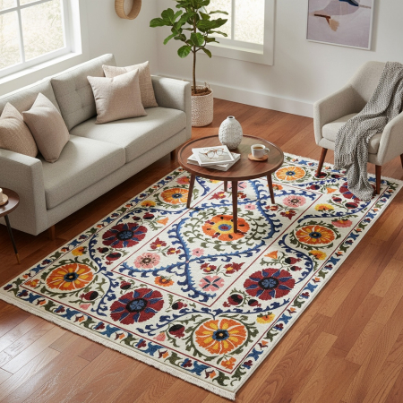 Covoare antiderapante - Covor cameră antiderapant, Tradițional Floral Multicolor, mai multe dimensiuni