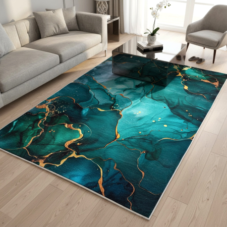 Covoare antiderapante - Covor cameră antiderapant, Modern Abstract Marmorat, mai multe dimensiuni