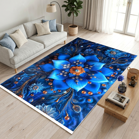Covoare antiderapante - Covor cameră antiderapant, Model Floral Royal, mai multe dimensiuni