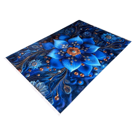 Covor cameră antiderapant, Model Floral Royal, mai multe dimensiuni [8]