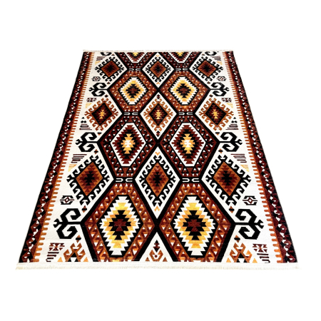 Covor cameră antiderapant, Model Etnic, Crem-Maro, 120x180 cm, CCA230 [2]