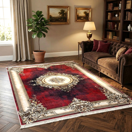 Covoare antiderapante - Covor cameră antiderapant, Clasic Elegant Baroc, mai multe dimensiuni