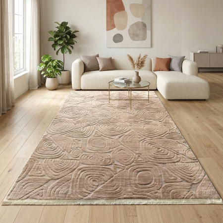 Covoare antiderapante - Covor cameră antiderapant, Welsoft, triunghi bej, mai multe dimensiuni