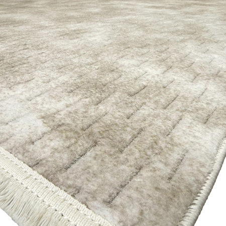 Covoare antiderapante - Covor cameră antiderapant Welsoft Plus, model abstract, bej-taupe, diverse mărimi