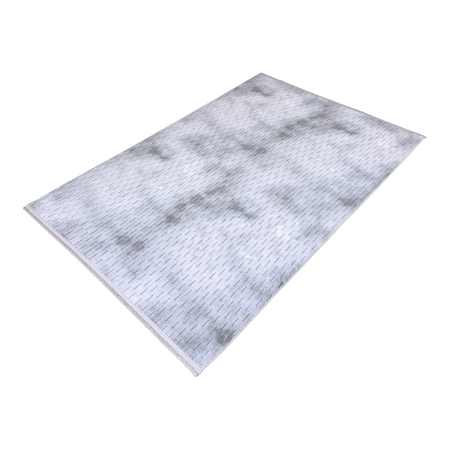Covor cameră antiderapant Welsoft Plus, model abstract, gri, 120x180 cm [7]