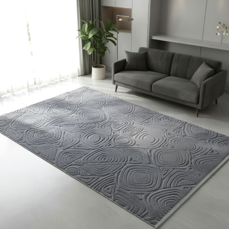 Covoare antiderapante - Covor cameră antiderapant, Welsoft, triunghi gri, mai multe dimensiuni