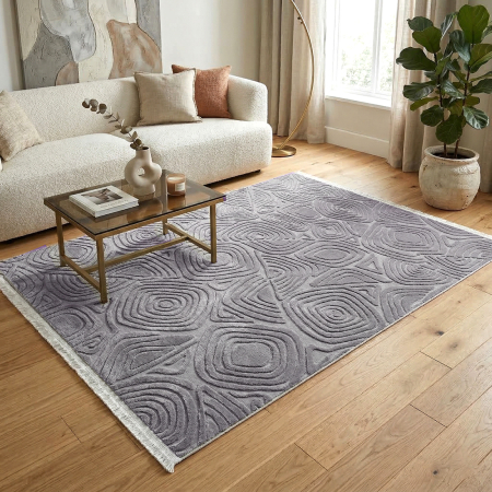 Covoare antiderapante - Covor cameră antiderapant, Welsoft, triunghi gri, mai multe dimensiuni